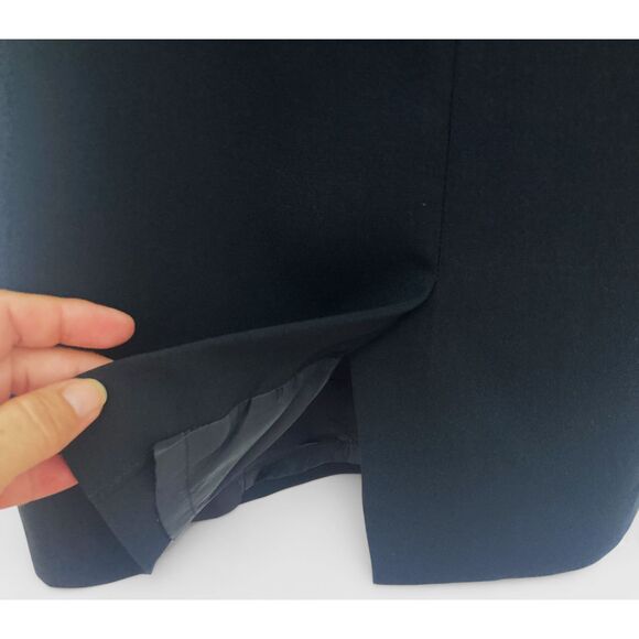 Virgo Dress 6P Petite Black Scallop Neck Sheath Cap Sleeve Cocktail Bodycon ✨ - Picture 10 of 14